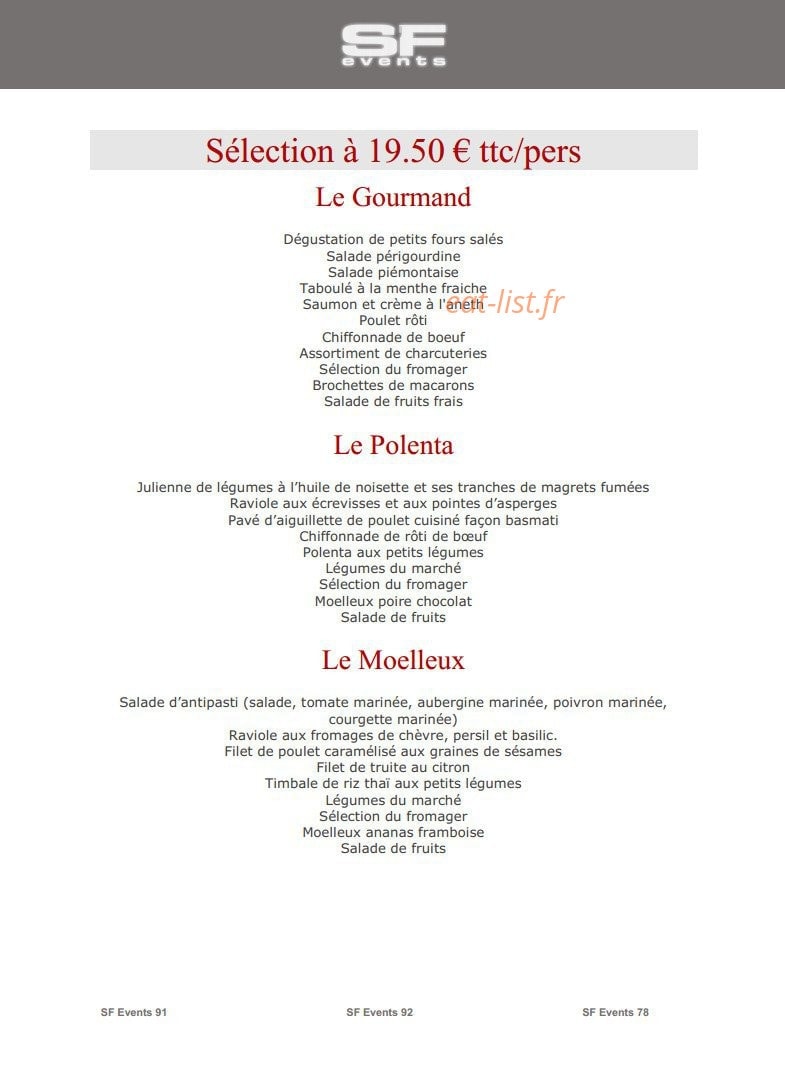 SF Events — carte page 24