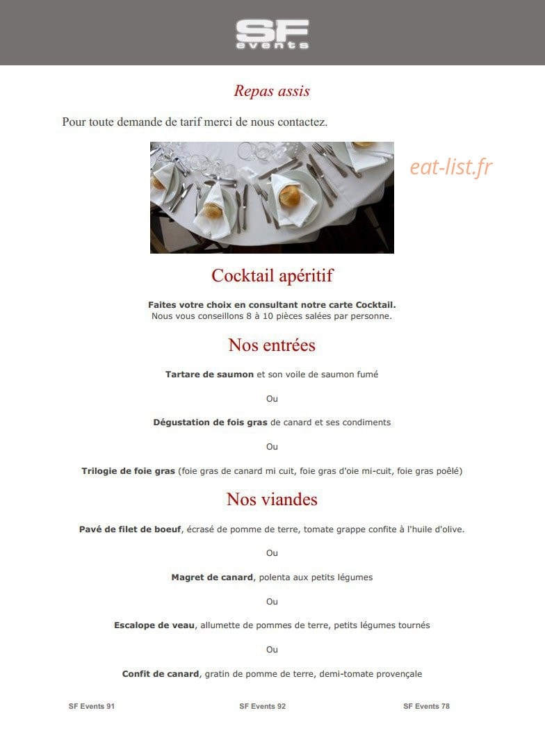 SF Events — carte page 33