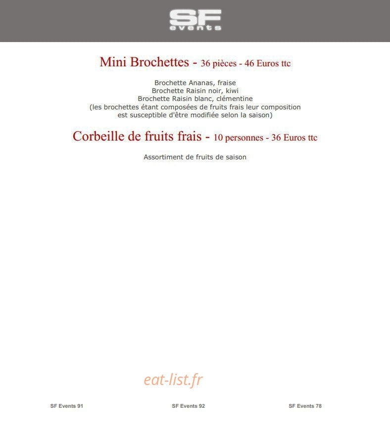 SF Events — carte page 32