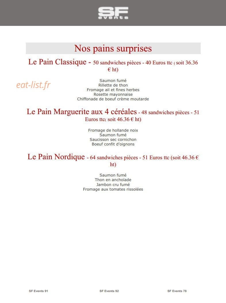 SF Events — carte page 14