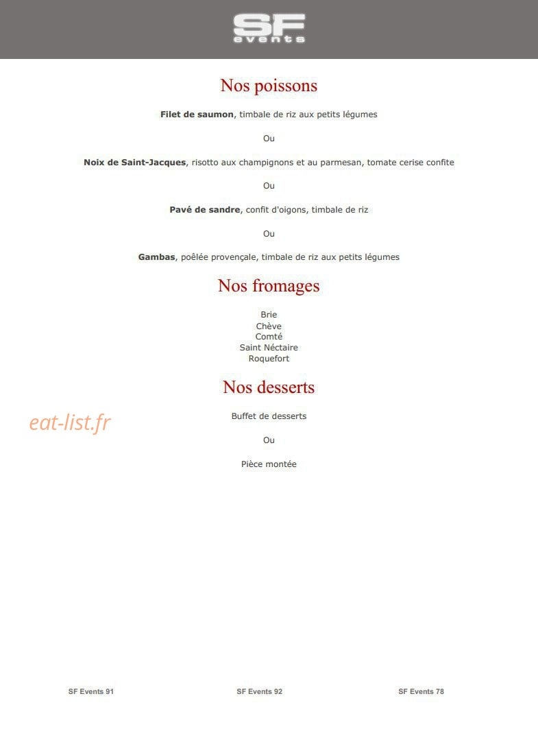 SF Events — carte page 34