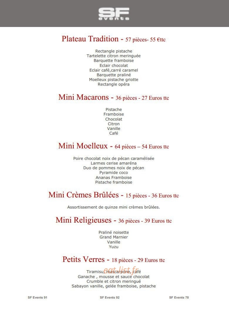 SF Events — carte page 31