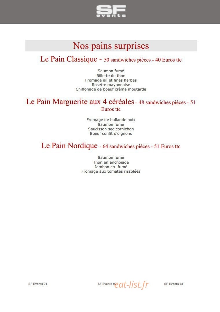 SF Events — carte page 29