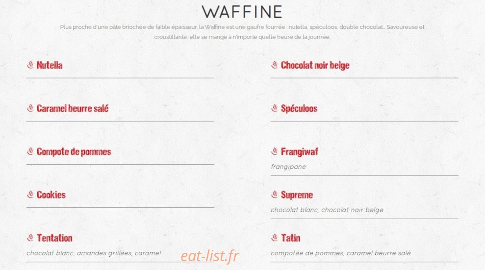Waffle factory — carte page 3