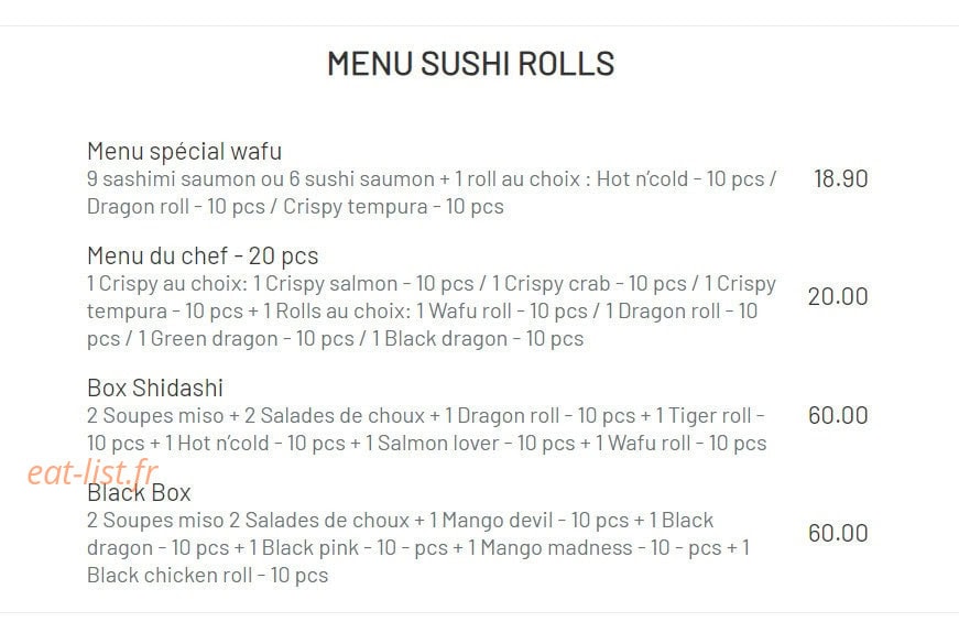 Wafu shidashi — carte page 16