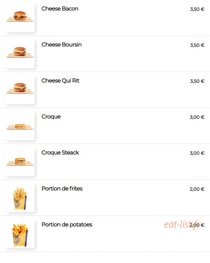 Alpha burger — carte page 7