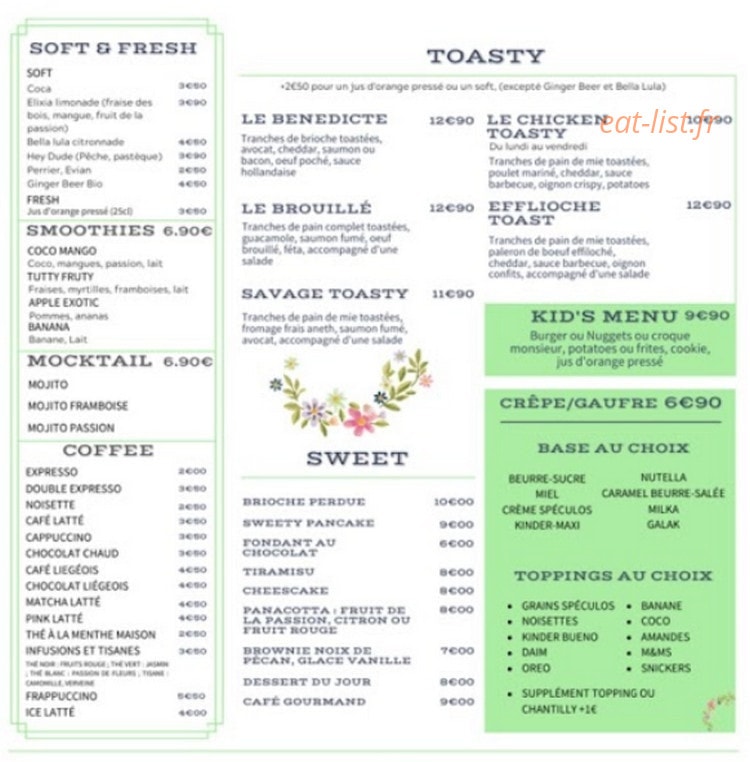 Brunch & Vous — carte page 2