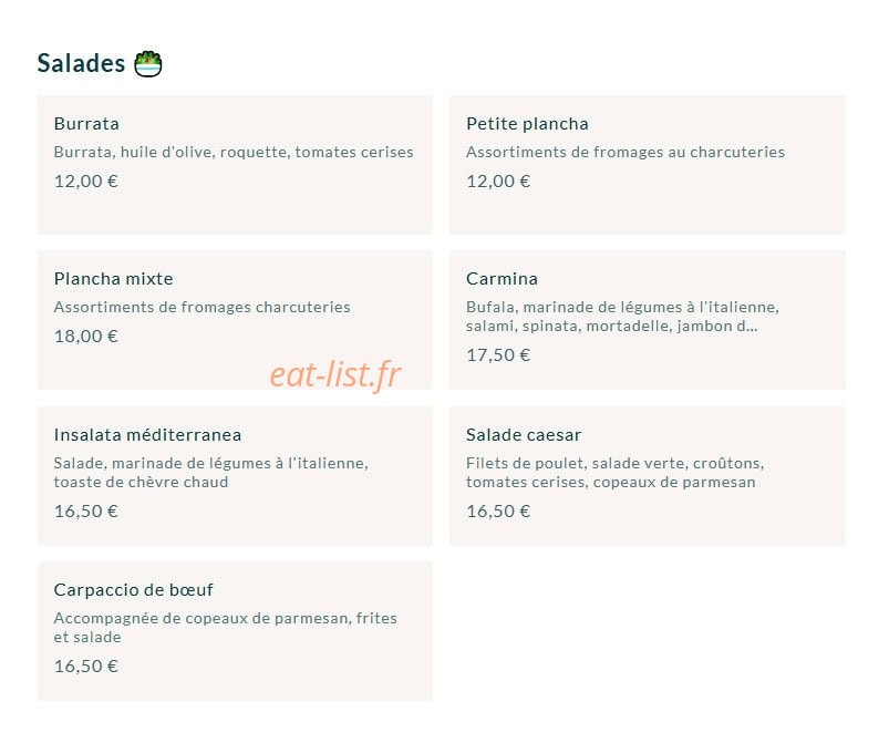 Carmina — carte page 1
