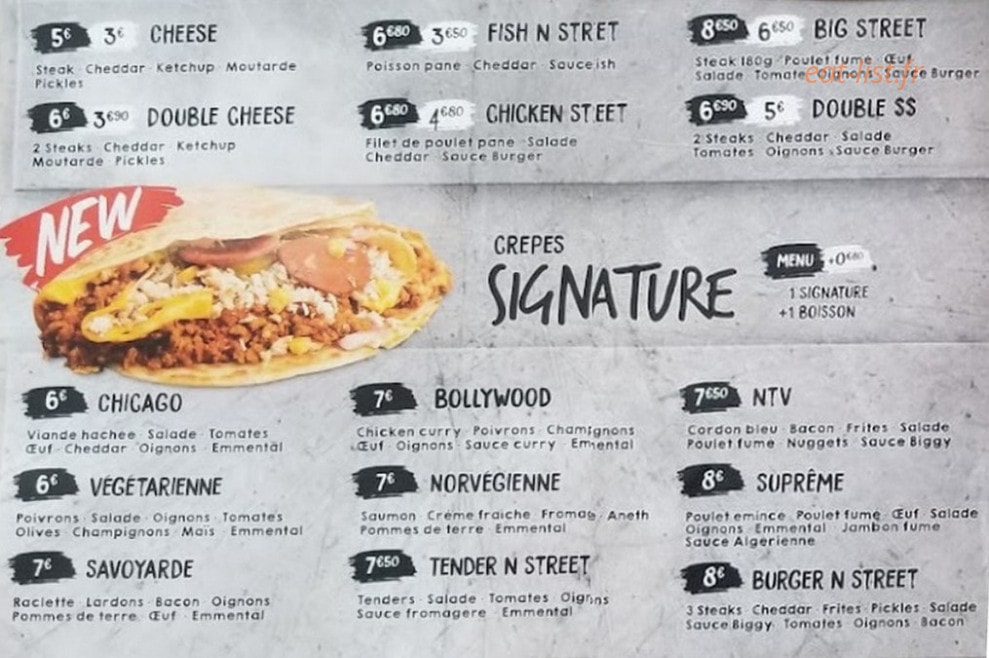Crêp'n Street — carte page 1