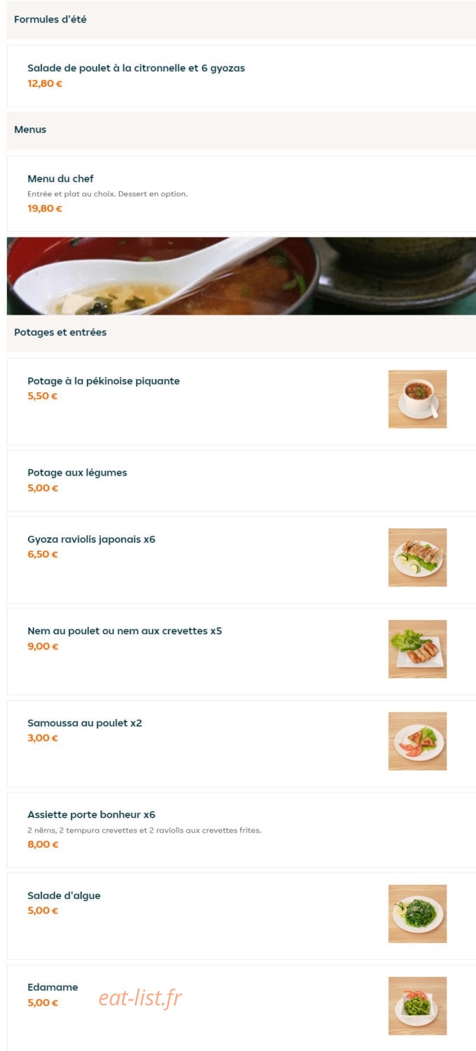 Delices Viet — carte page 1