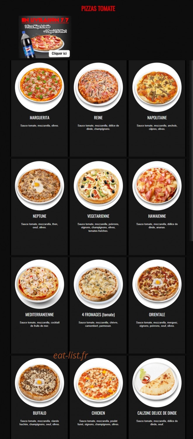 Dream Pizza — carte page 3