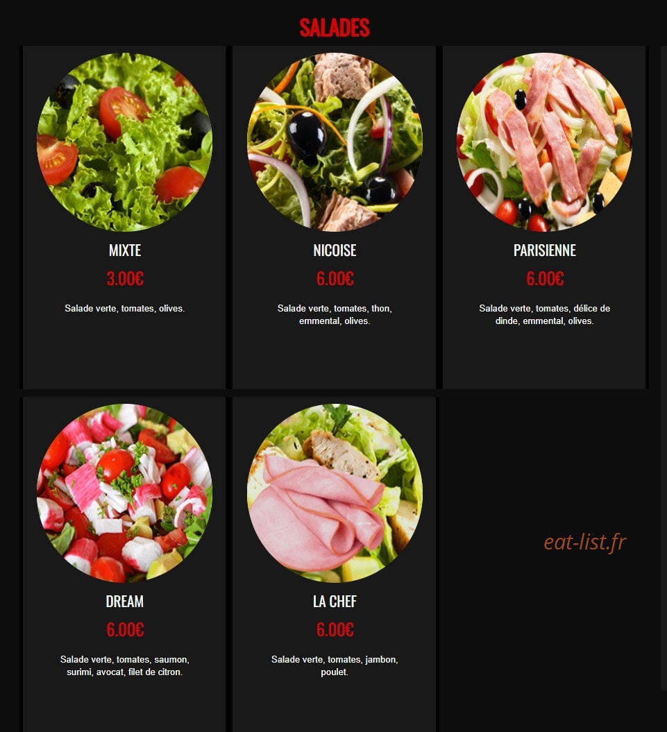 Dream Pizza — carte page 14