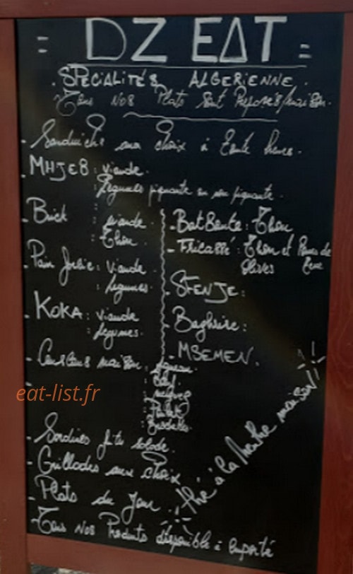 Dz eat — carte page 1