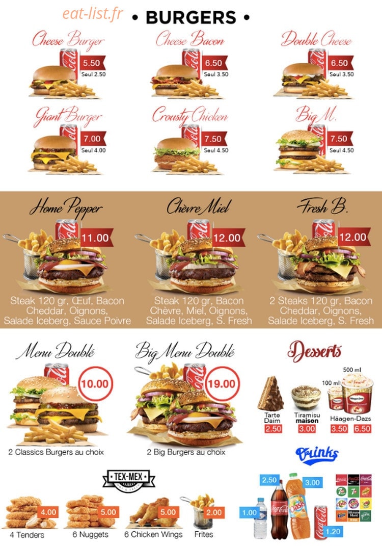Fresh Pizza Burger — carte page 2