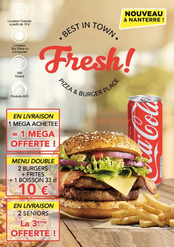 Fresh Pizza Burger — carte page 1