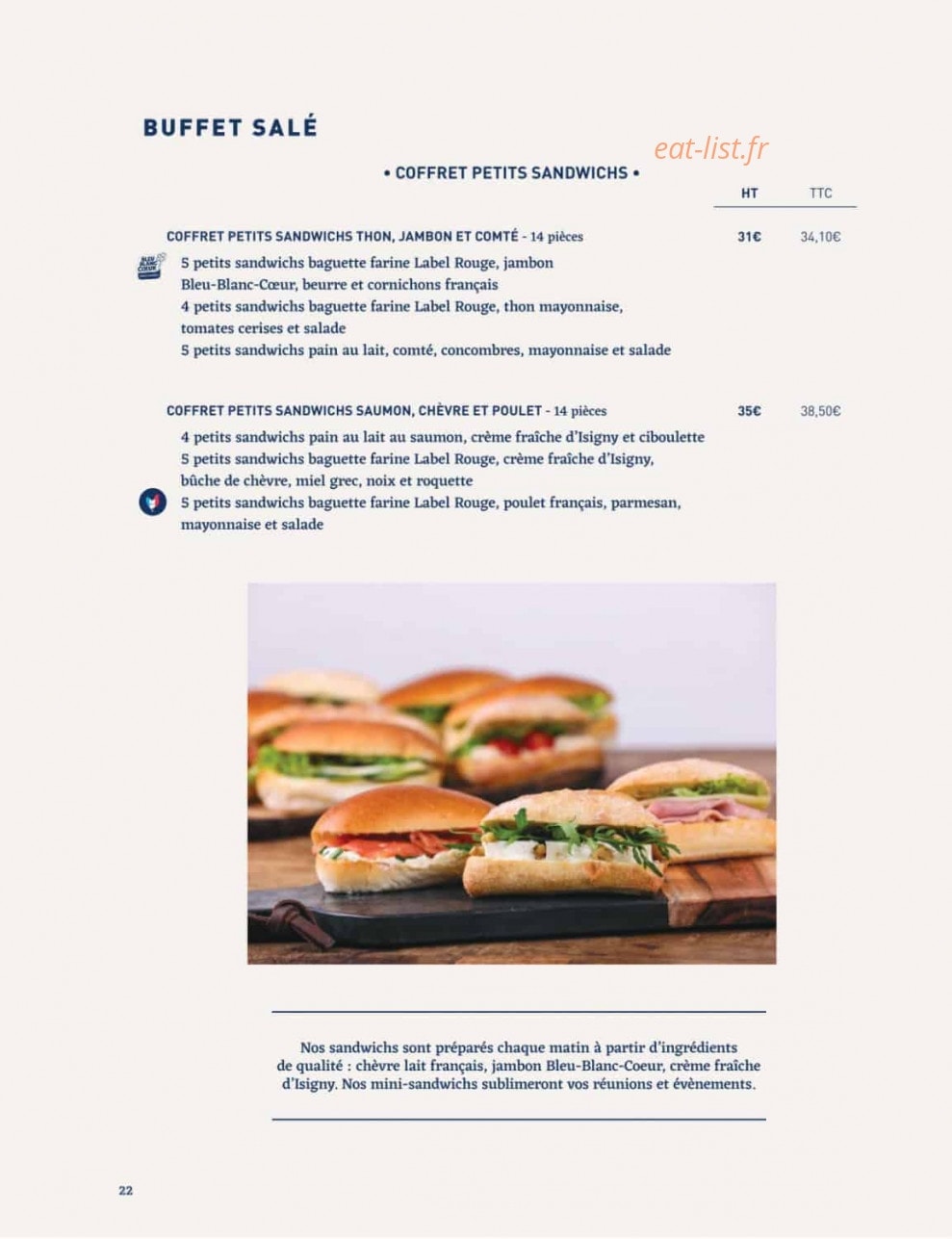La Famille Finest Lunch — carte page 20