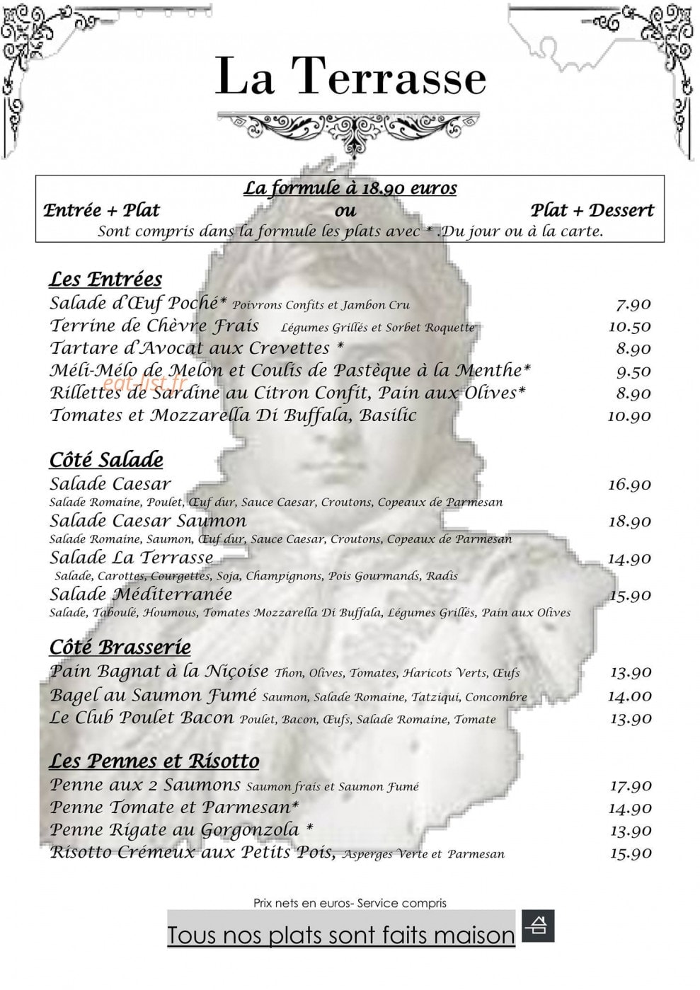La Terrasse de l'arche — carte page 1