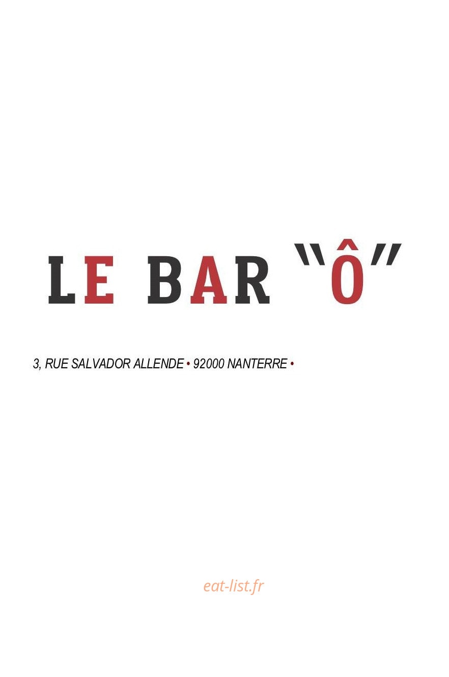 Le Bar "Ô" — carte page 1