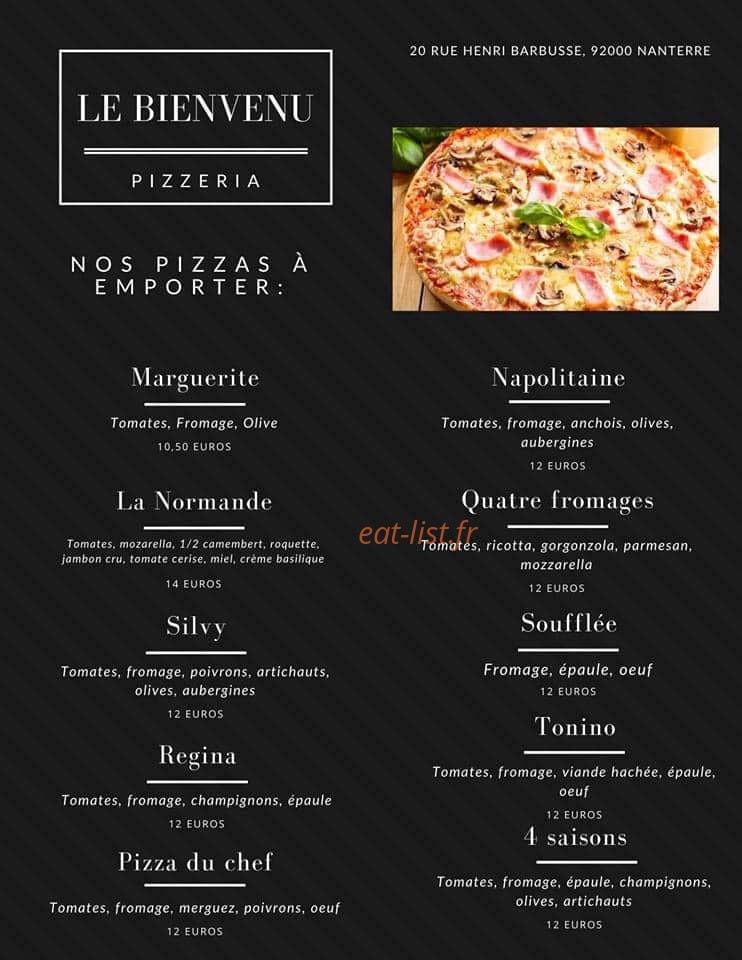Le Bienvenu — carte page 1