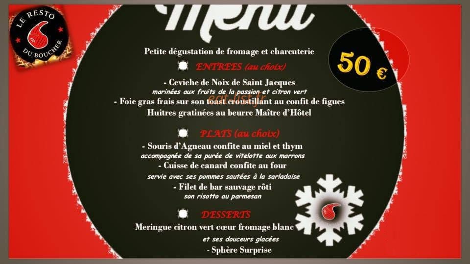 Le resto du boucher — carte page 1