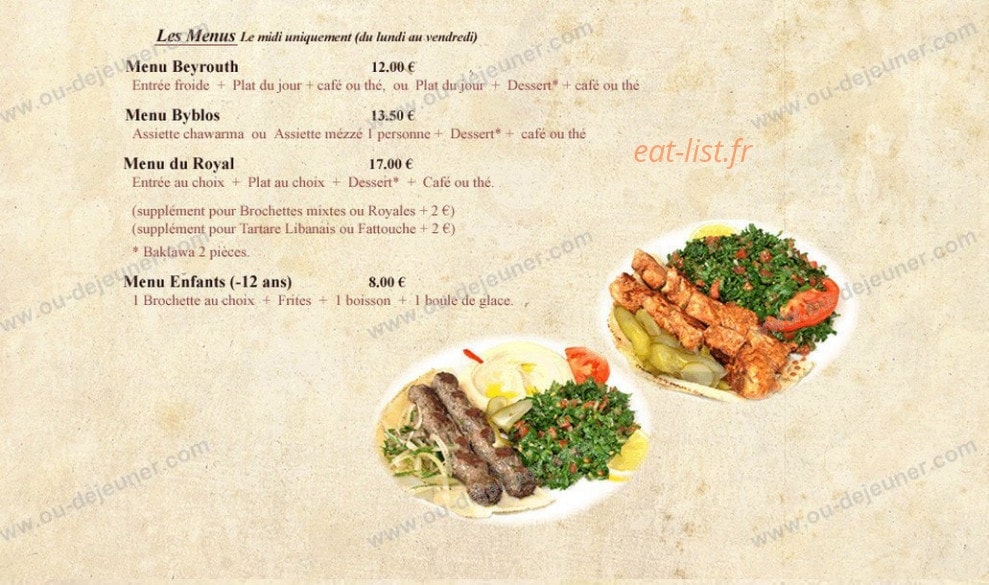 Le Royal Liban — carte page 5