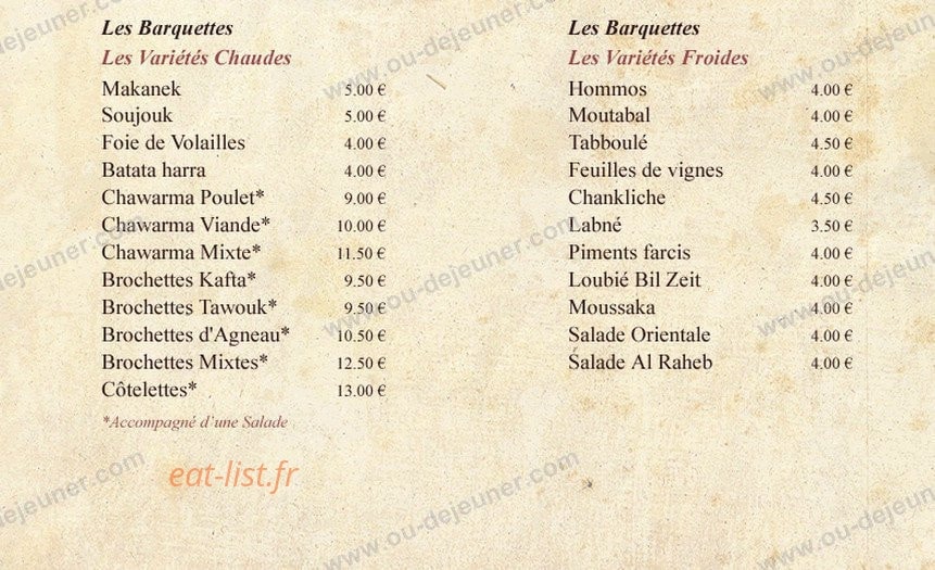 Le Royal Liban — carte page 7