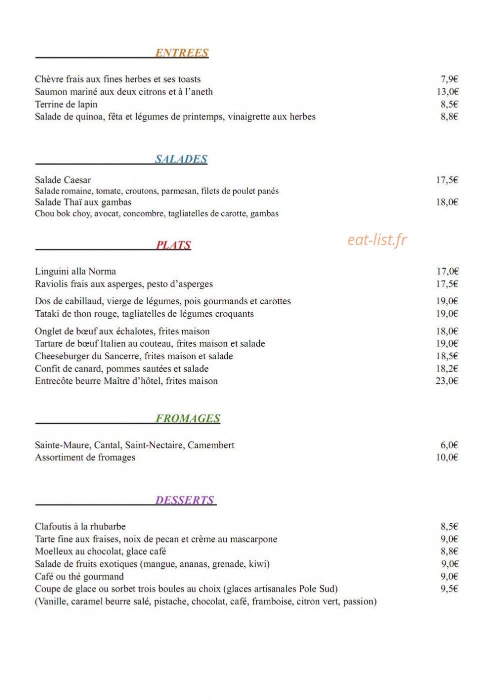 Le Sancerre — carte page 1