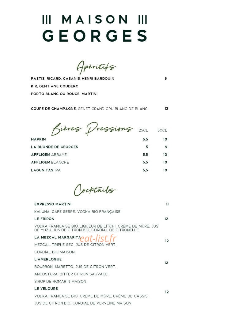 Maison Georges — carte page 3