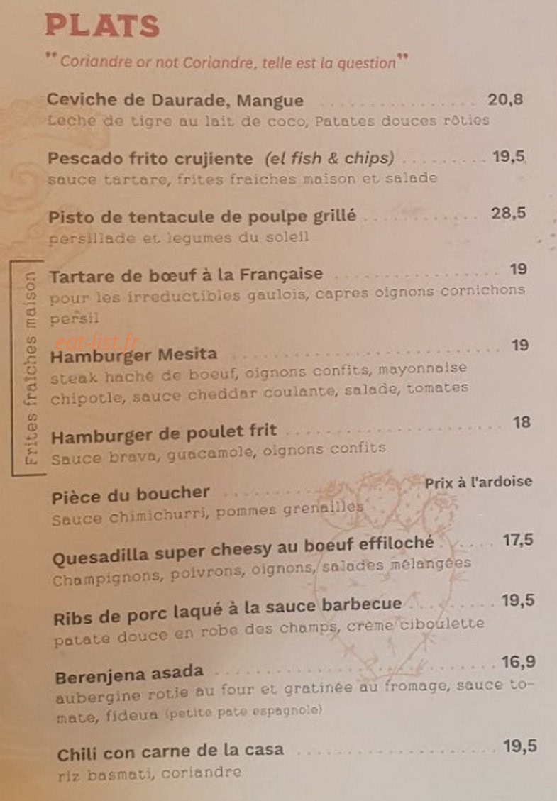 Mesita — carte page 2