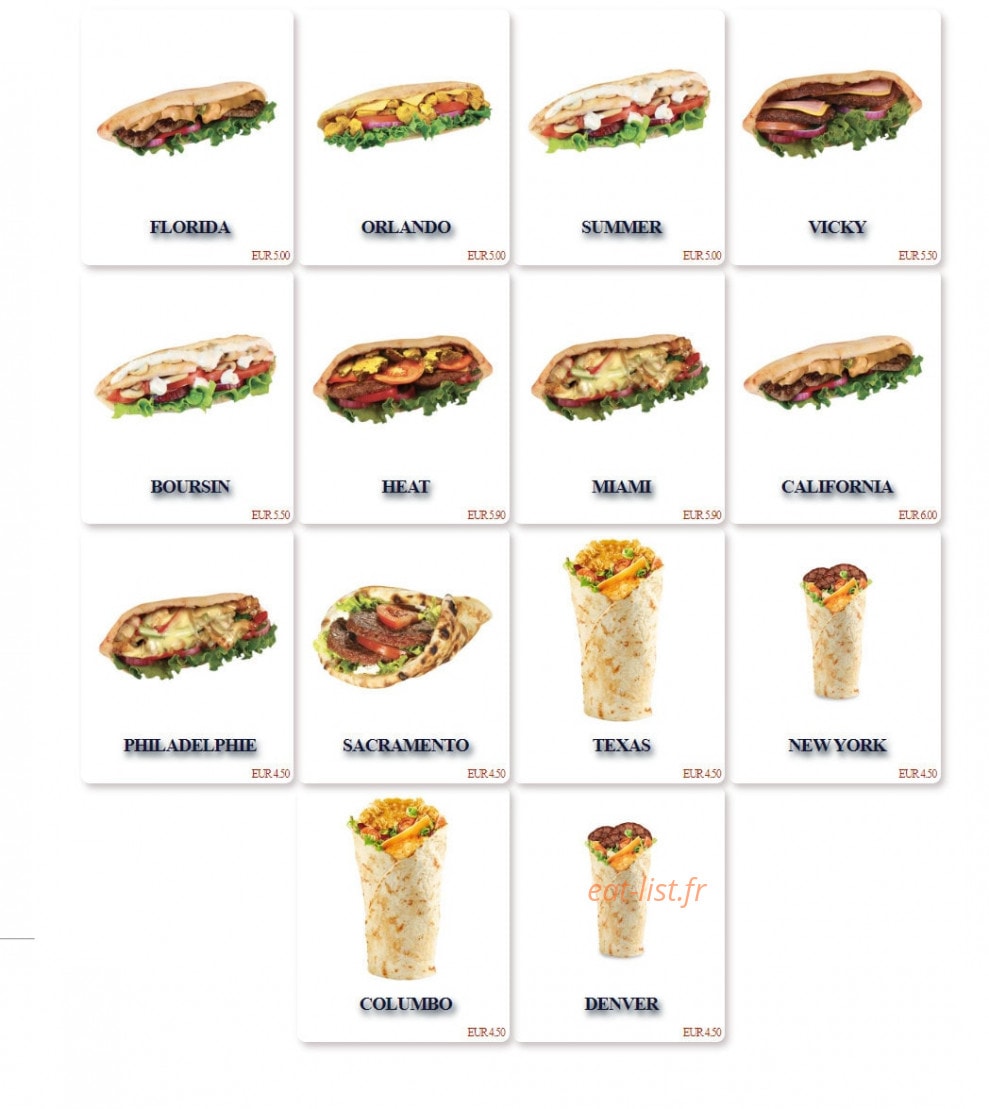 Miami burger — carte page 3