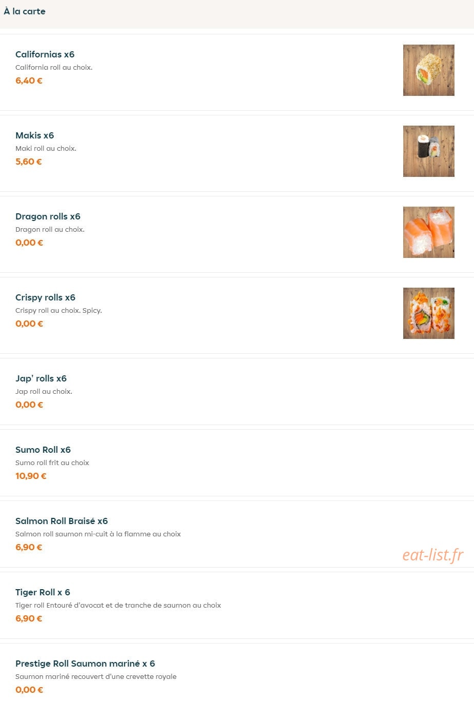 Nem Shop — carte page 1