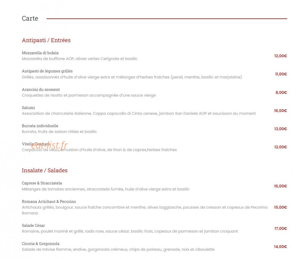 Noccio — carte page 1