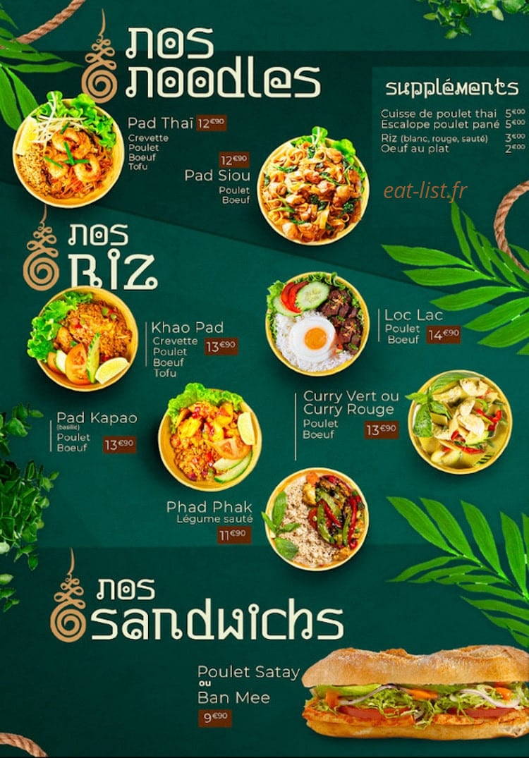 O Baan Thaï — carte page 3