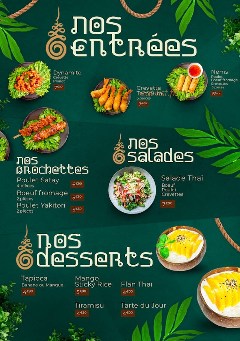 O Baan Thaï — carte page 2