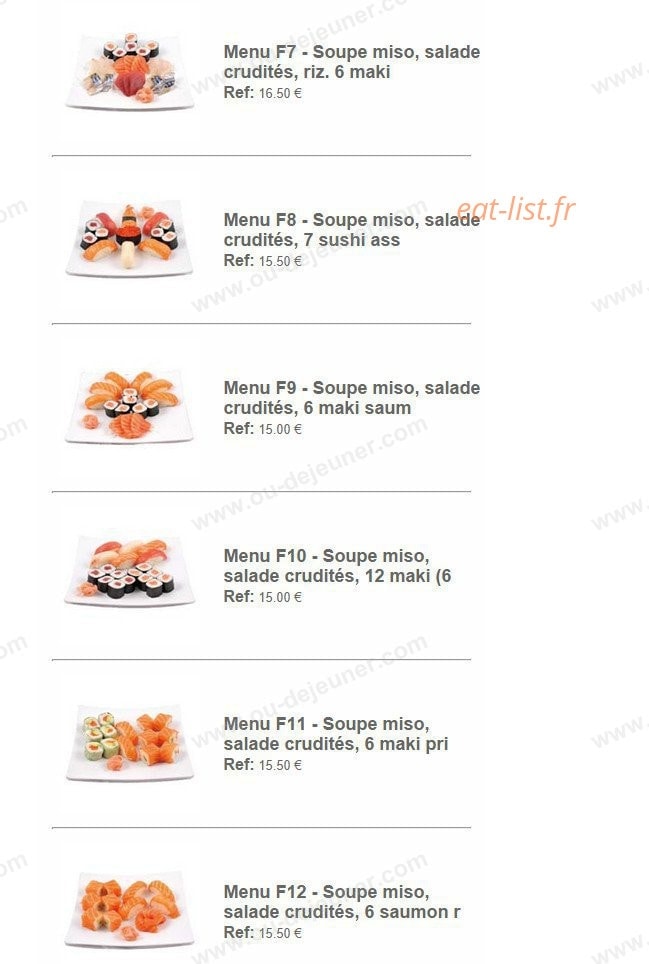 Océan's Sushi — carte page 9