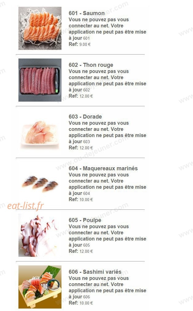 Océan's Sushi — carte page 20