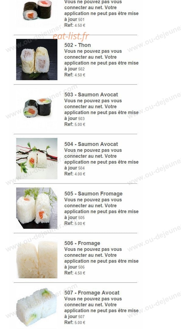 Océan's Sushi — carte page 19