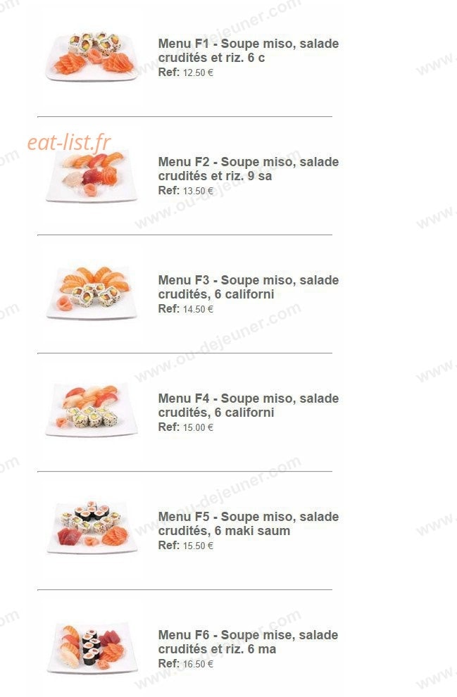 Océan's Sushi — carte page 8