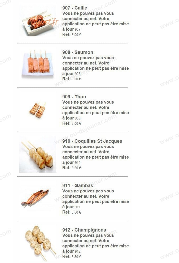 Océan's Sushi — carte page 25