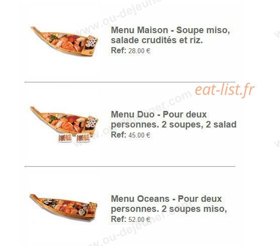 Océan's Sushi — carte page 13