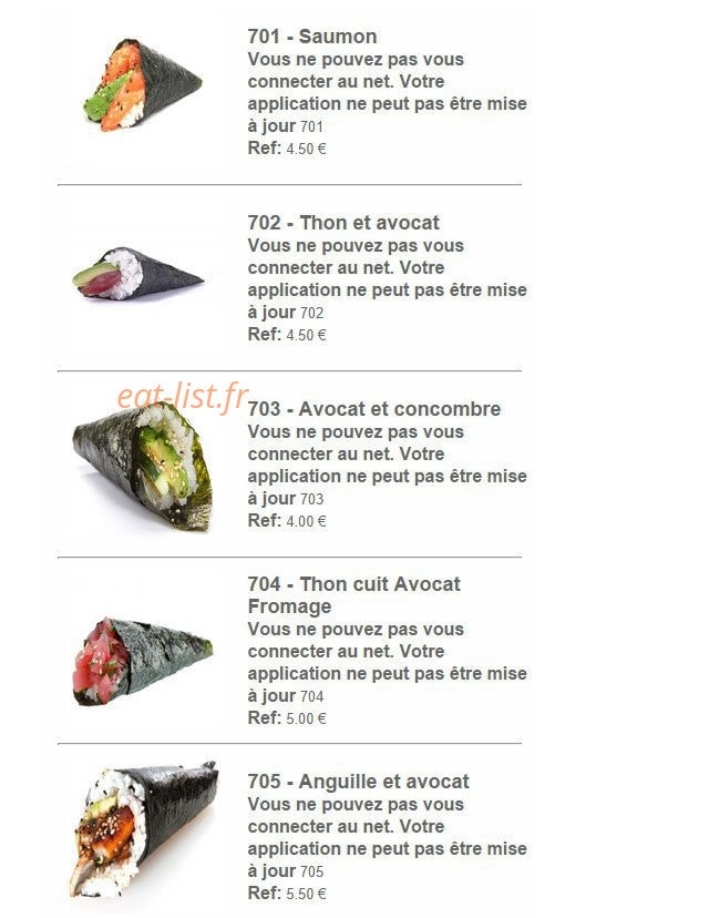 Océan's Sushi — carte page 21