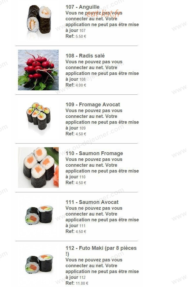 Océan's Sushi — carte page 15
