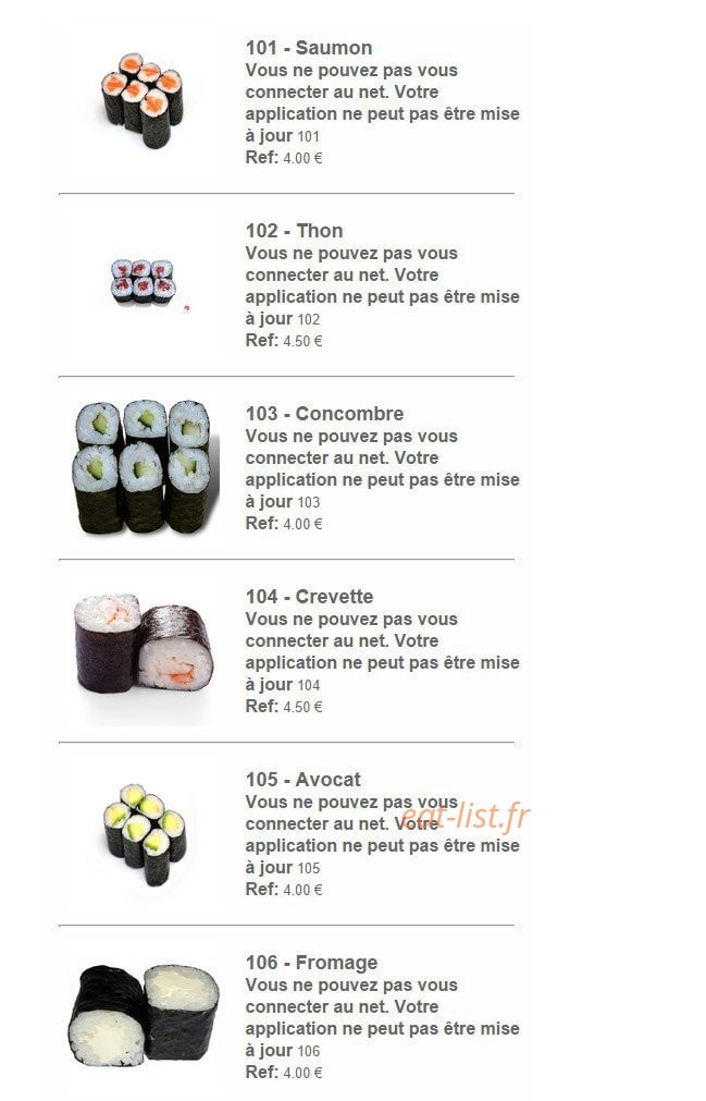 Océan's Sushi — carte page 14