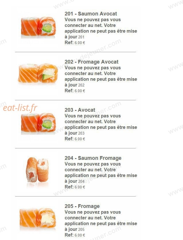 Océan's Sushi — carte page 16
