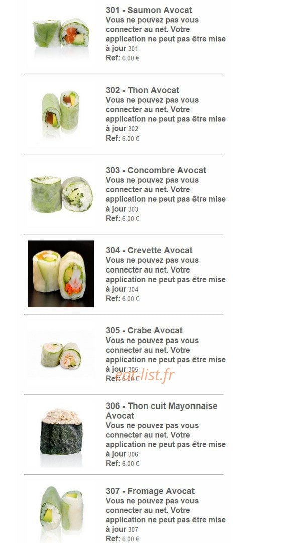 Océan's Sushi — carte page 17