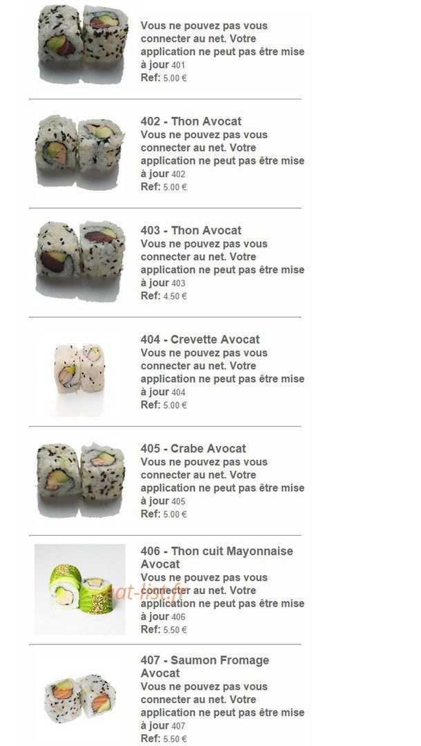 Océan's Sushi — carte page 18