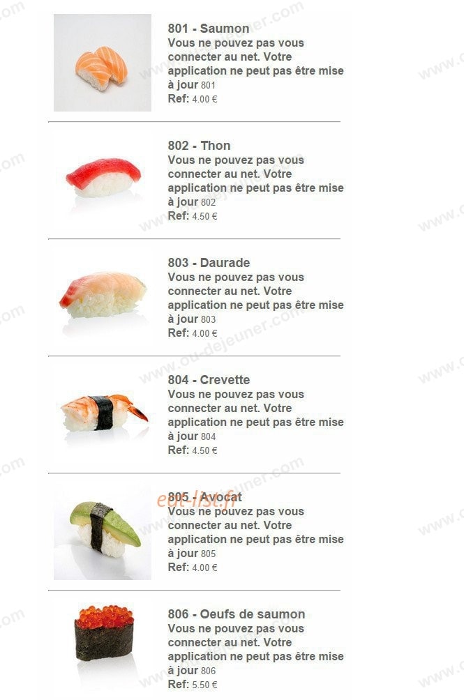 Océan's Sushi — carte page 22