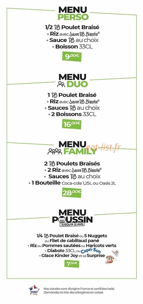PB Poulet Braisé — carte page 3