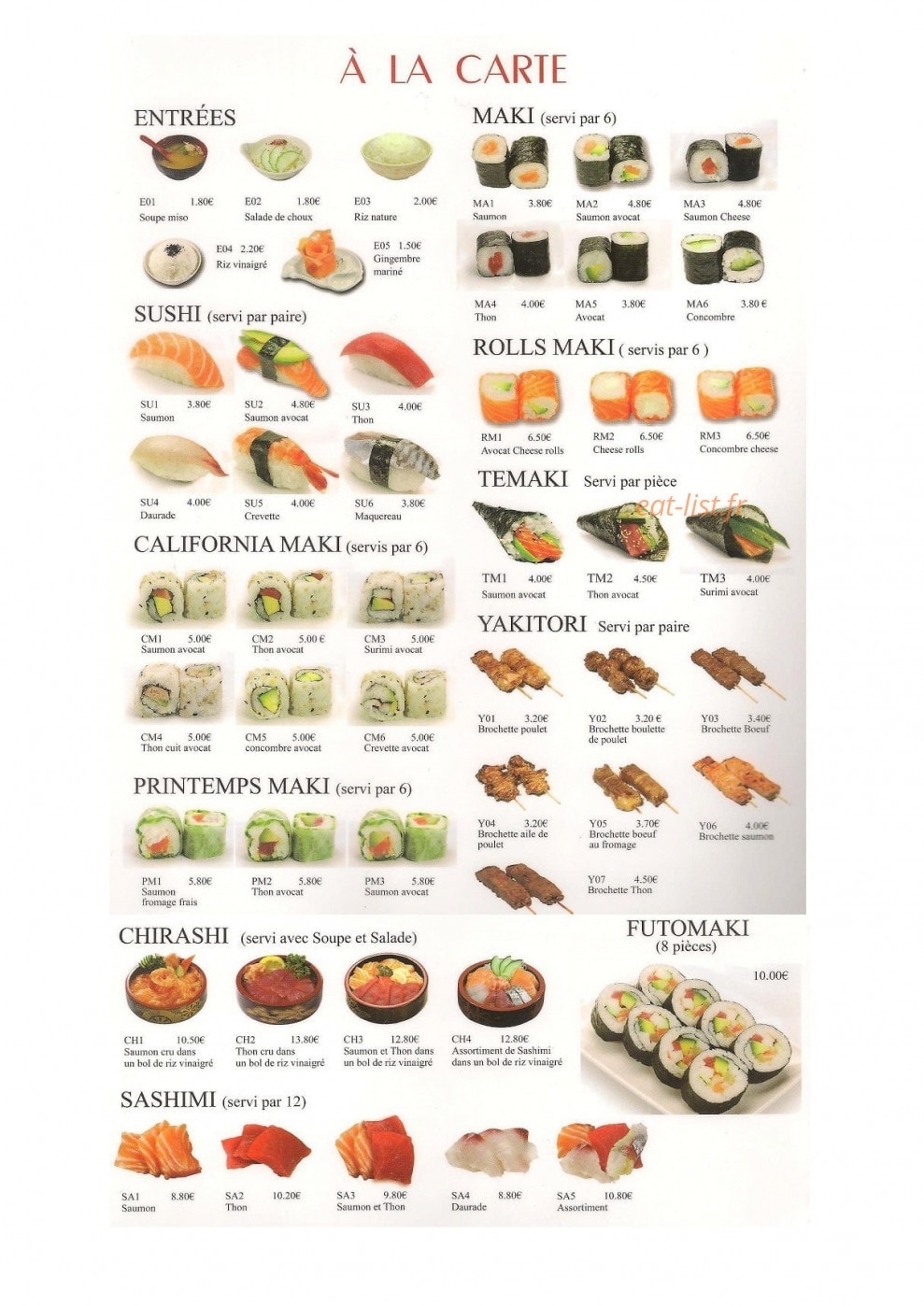 Restaurant Bienvenue — carte page 12