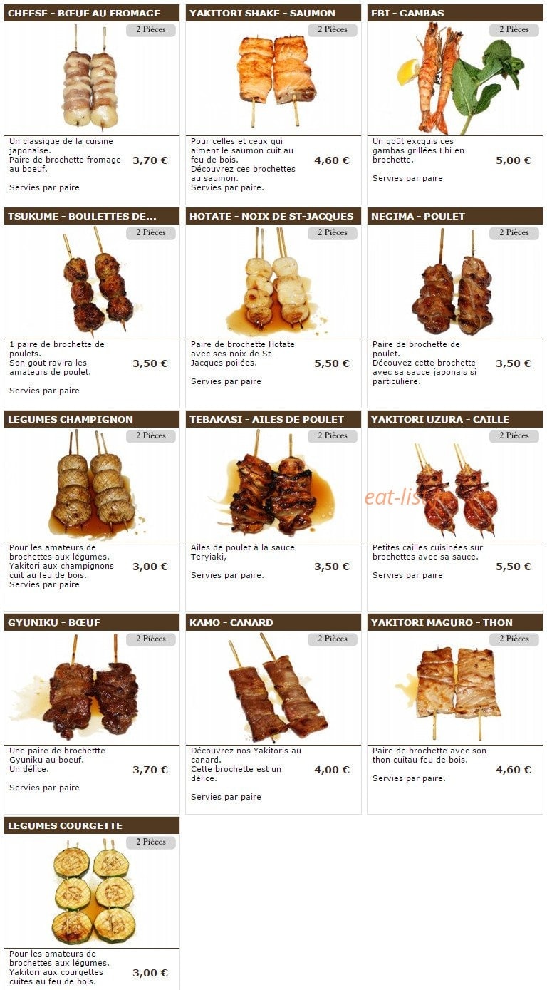 Sushi wako — carte page 14